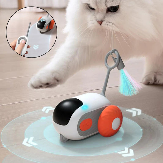 Interactive USB Cat Car Toy – Remote Control & Self-Moving - Paw Storify