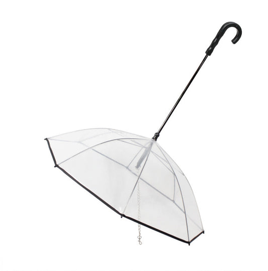 Transparent Dog Umbrella with Removable Traction Chain - Paw Storify