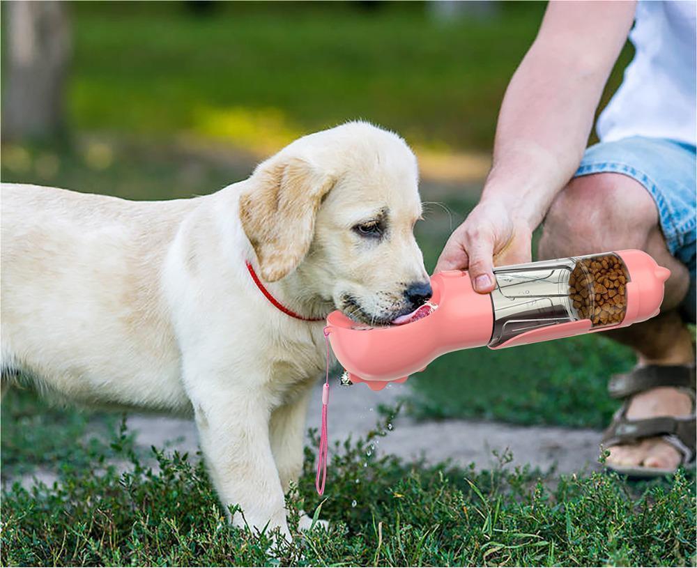 TravelPro 3-in-1 Portable Pet Bottle: Water, Feeder & Waste Storage - Paw Storify