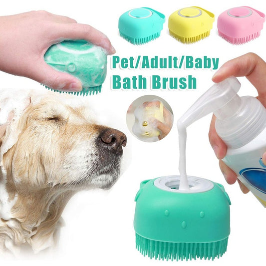 Silicone Dog Bath Brush – Shampoo & Grooming Made Easy - Paw Storify