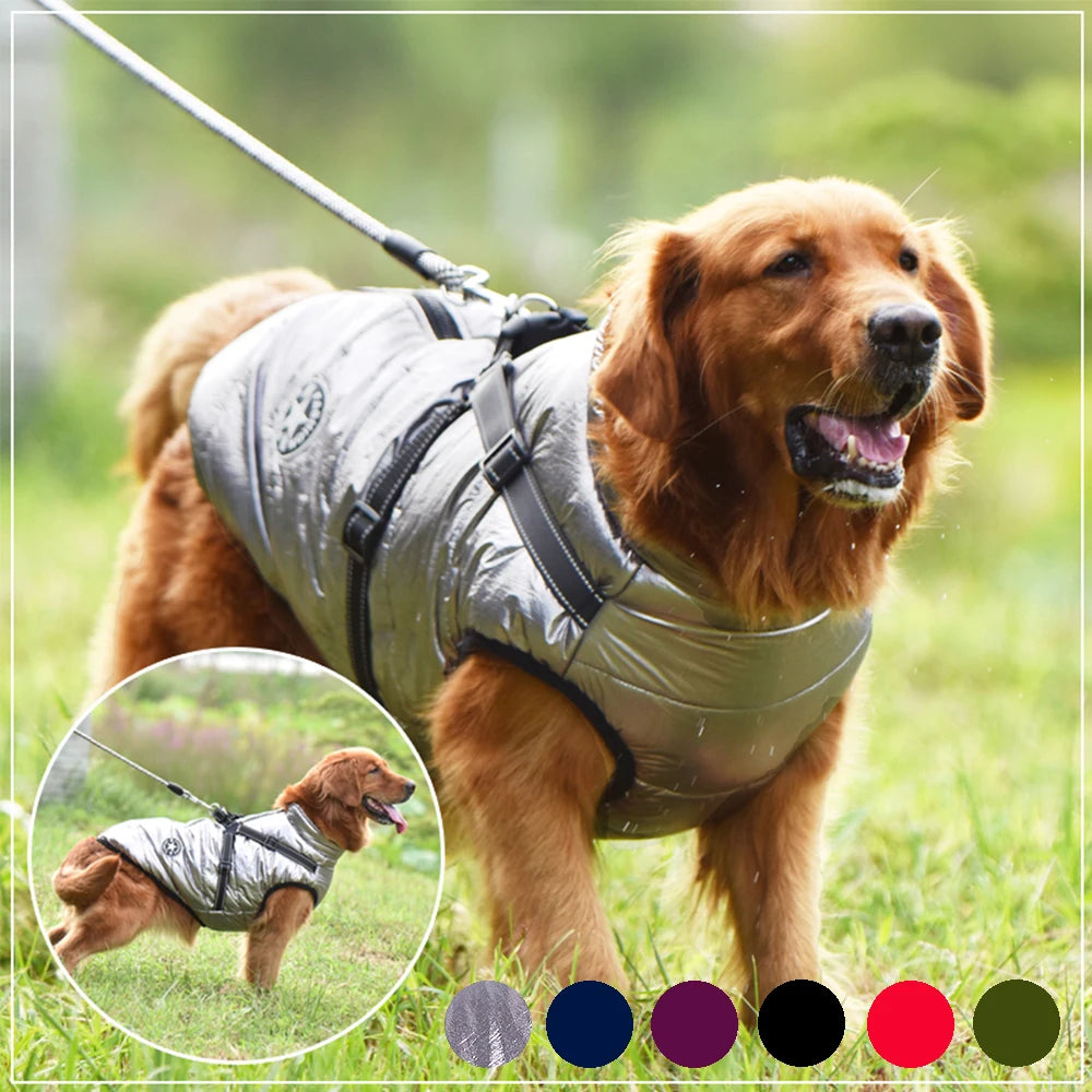 Warm Waterproof Dog Jacket with Harness - Comfortable and Durable - Paw Storify